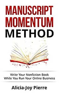 image of book cover manuscript momentum write your nonfiction book while you run your online business