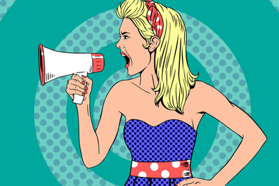 person yelling through megaphone for how to not shame readers with your email opt in